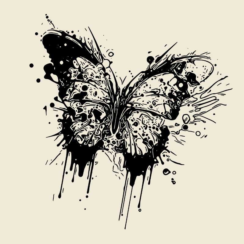 Tattoo Ink Splash Butterfly