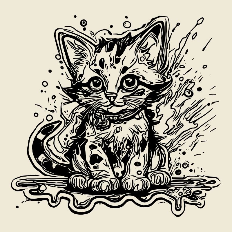 Mignon petit chat du chat poté dans le style graffiti