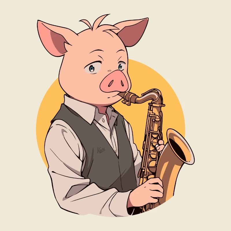Saxophone Player Pig