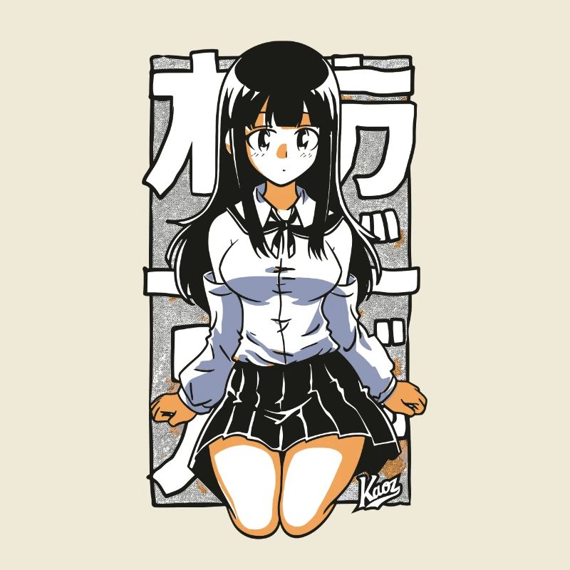 Japanisches Schulmädchen Cartoon