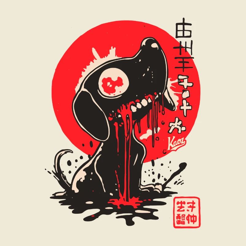 Japanischer kleiner Hund des Horror