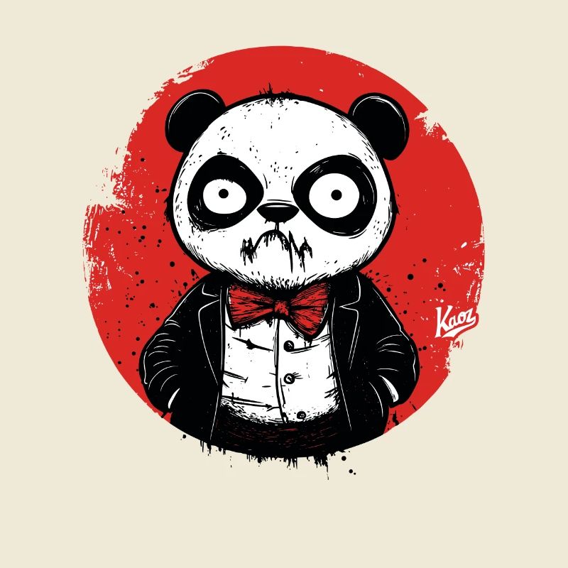 Wütender enttäuschter Panda im Smoking