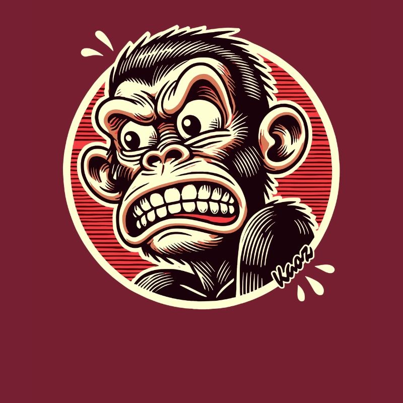 Wütender empörter und lustiger Gorilla