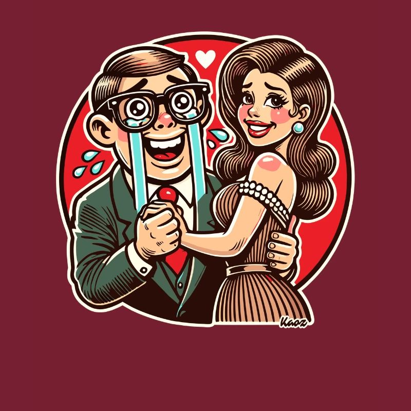 Happy Nerd with Attractive Wife