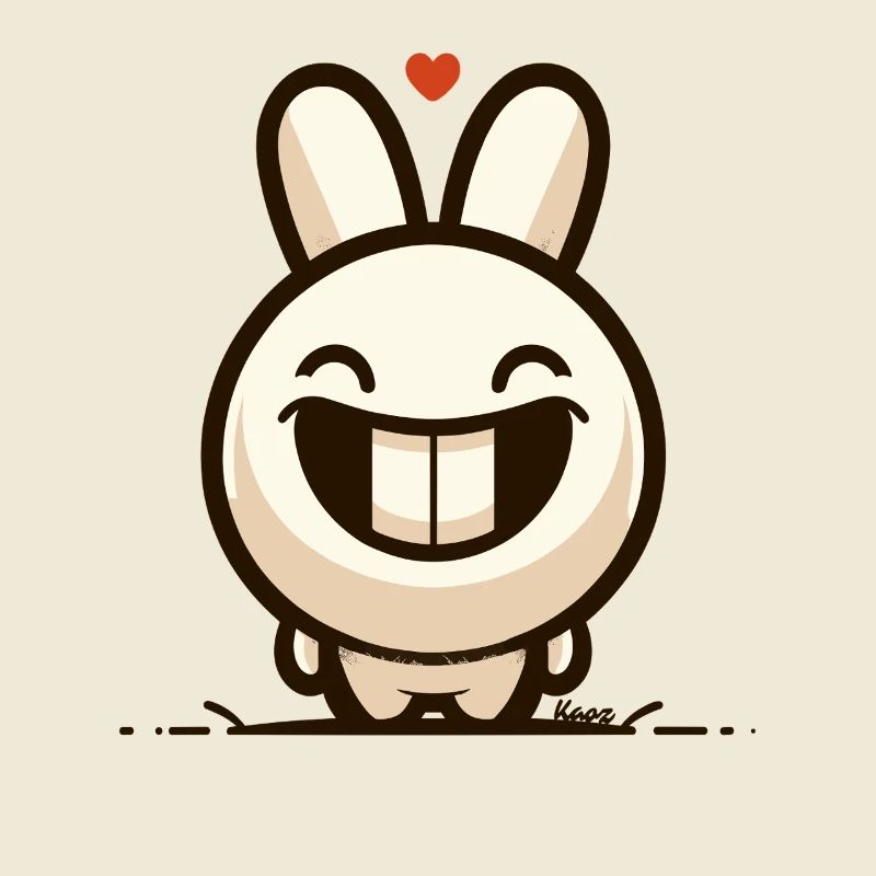 Funny bunny with big smile