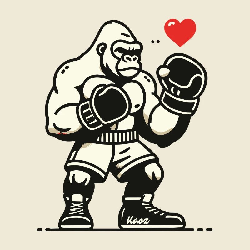 Boxer gorilla with heart