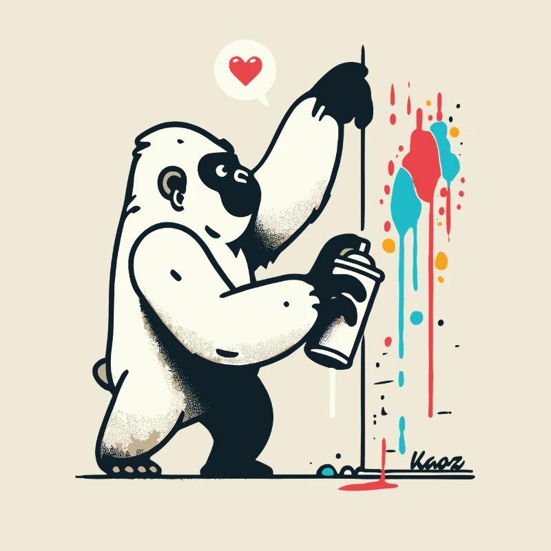 Graffiti-Gorilla mit Spraydose