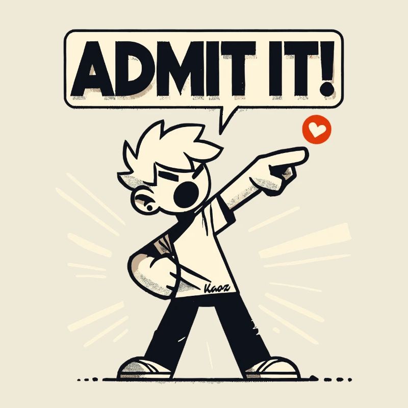 Gib es zu! Freche Ansage vom Retro Junge