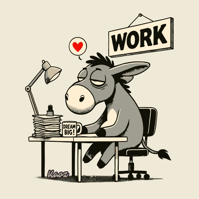 âne de bureau fatigué au travail au bureau