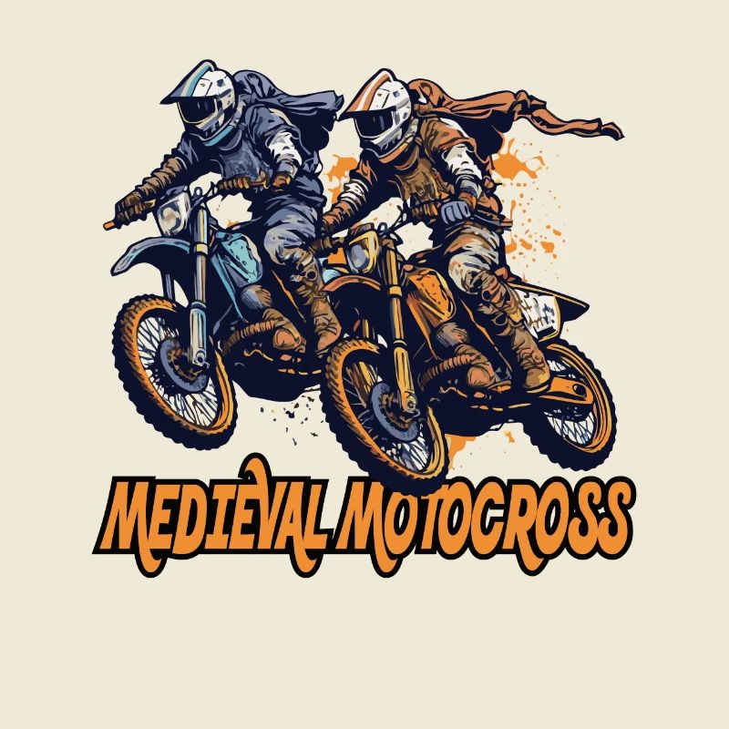 Mittelalterliche Ritter auf Motocross