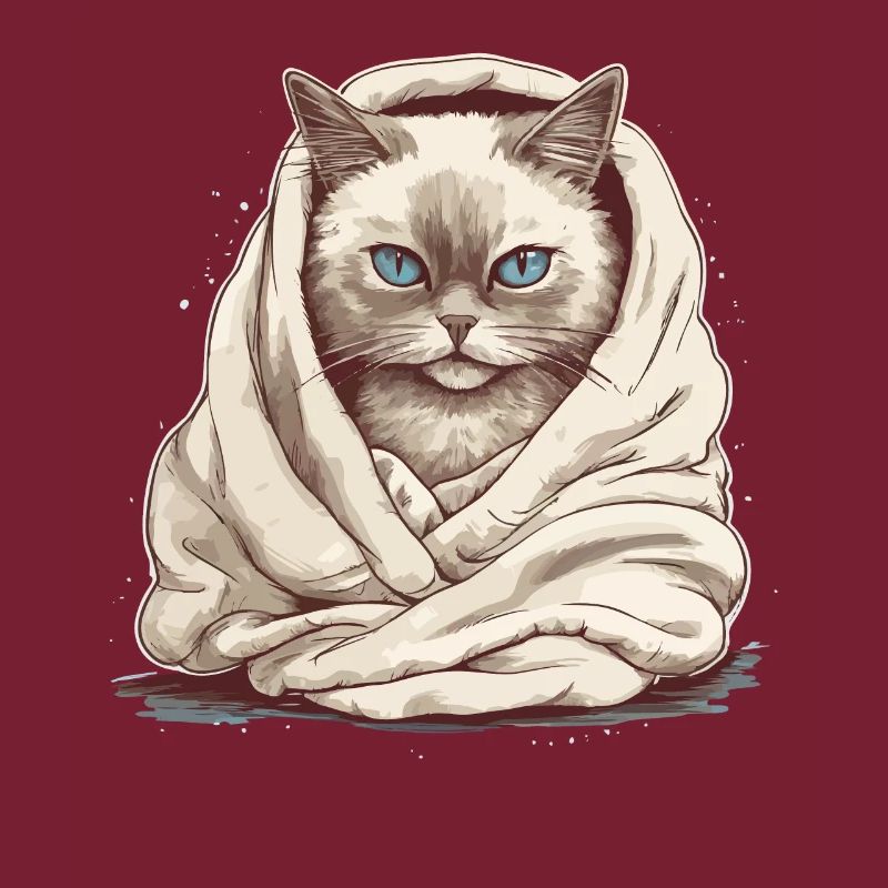 Chat dans une couverture