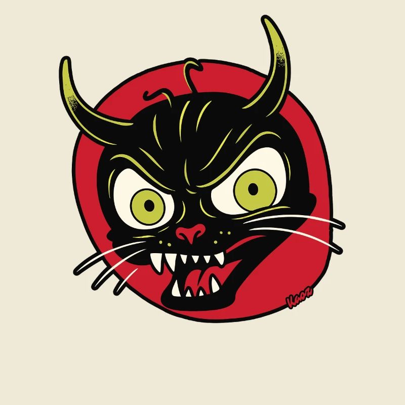 Devilish grimace of a devil cat