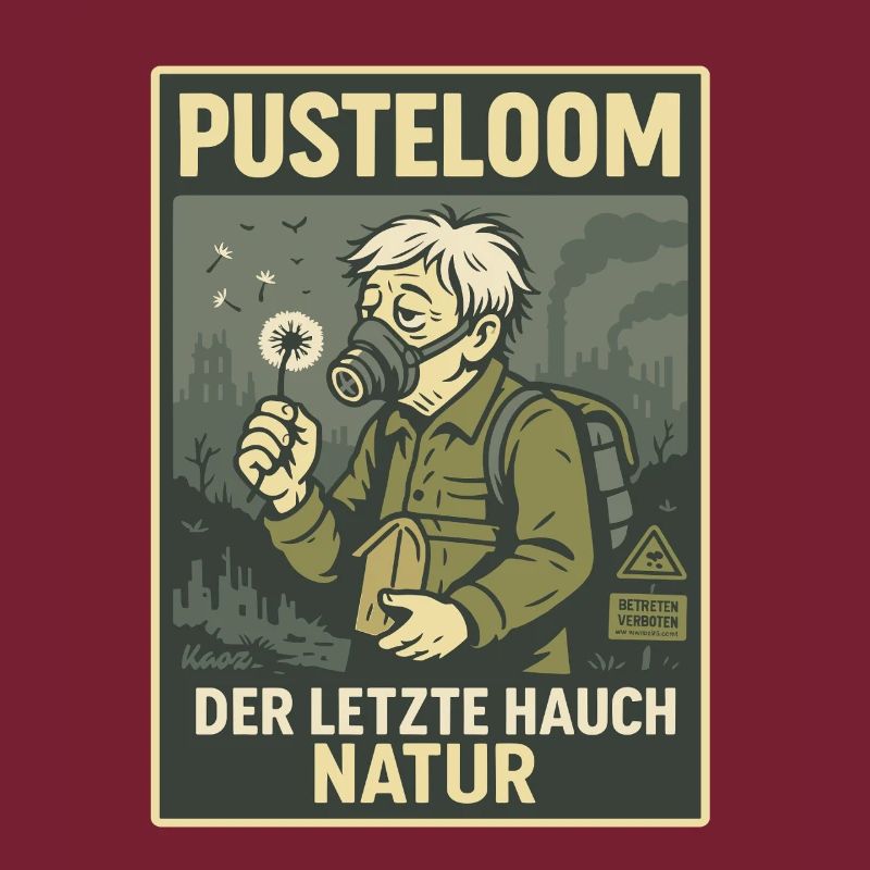 Researcher with mask and dandelion in gray world
