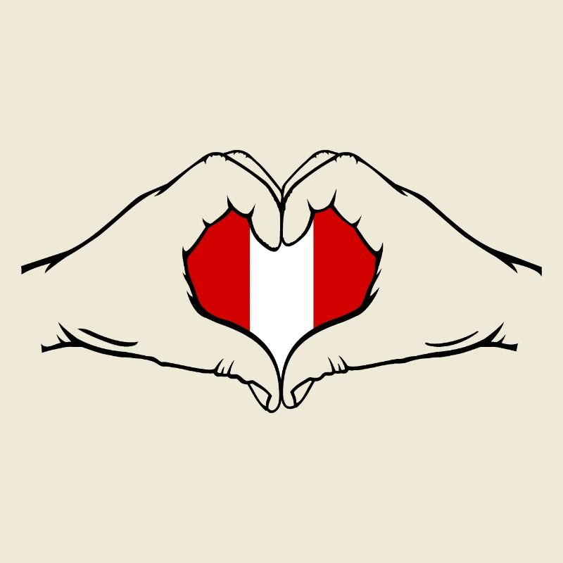 Peru Flagge Herzform