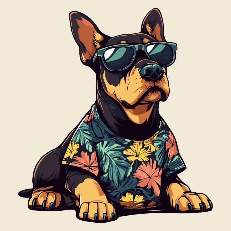 Dobermann Hund Cool Sommer