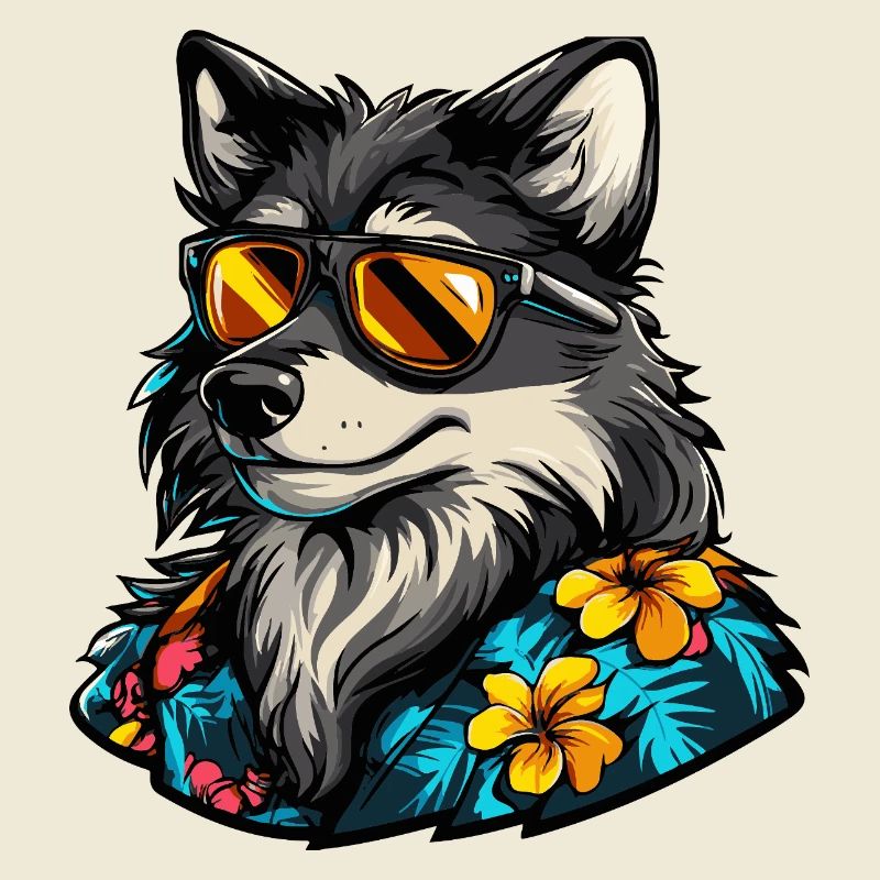 Wolf Comic Cool Sommer