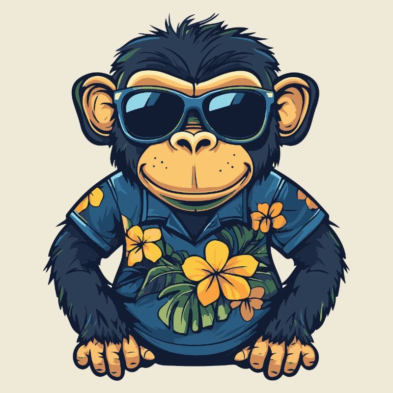 Affe Comic Cool Sommer