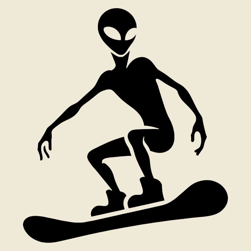 Minimalist Design: Alien Snowboarder