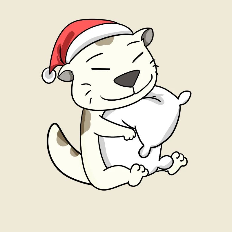 Chat Mignon Devon Rex Fatigué Noël