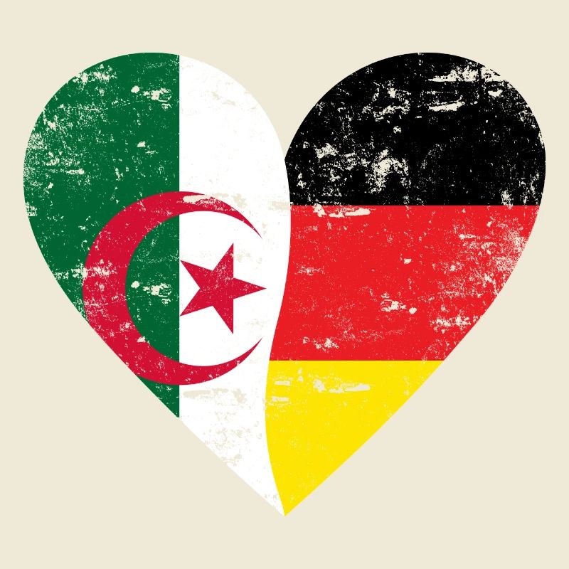 Algerien Deutschland Flaggenherz