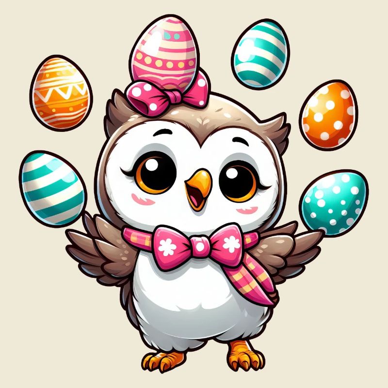 Easter Egg Owl Juggling