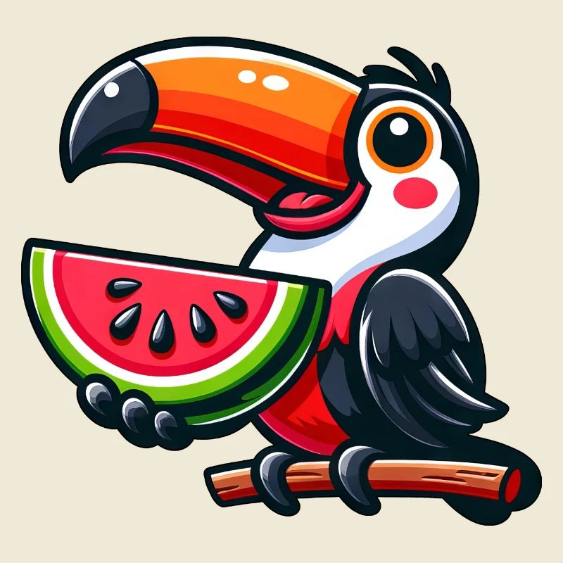 Oiseau, Toucan, Oiseau De Paradis, Melon, Pastèque