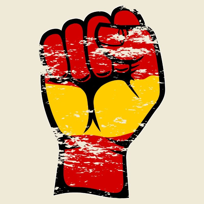 Spanien Flagge Faust Hand Symbol used