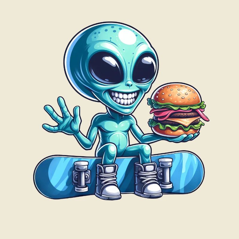 Alien Snowboarder Hamburger Restauration Rapide