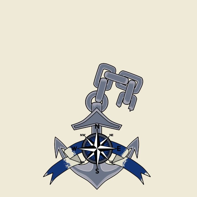 Anchor Windrose compass
