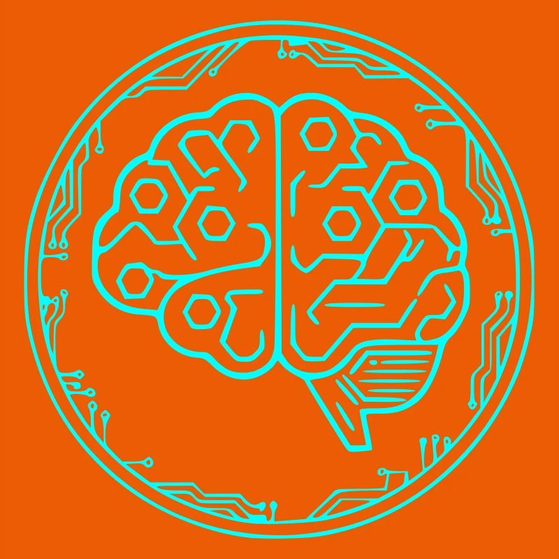 Cyber Brain AI Tech Circuit Vector