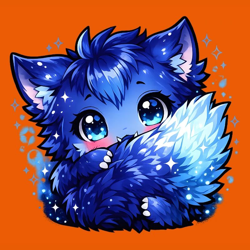 Blauer Eisfuchs Chibi-Design