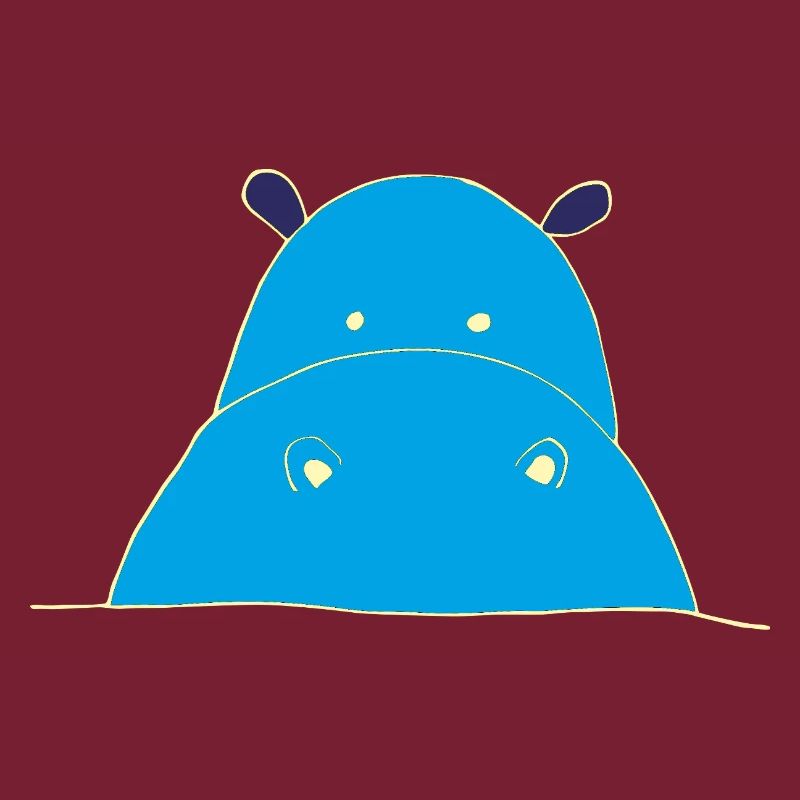 Blauer Hippo nilpferd