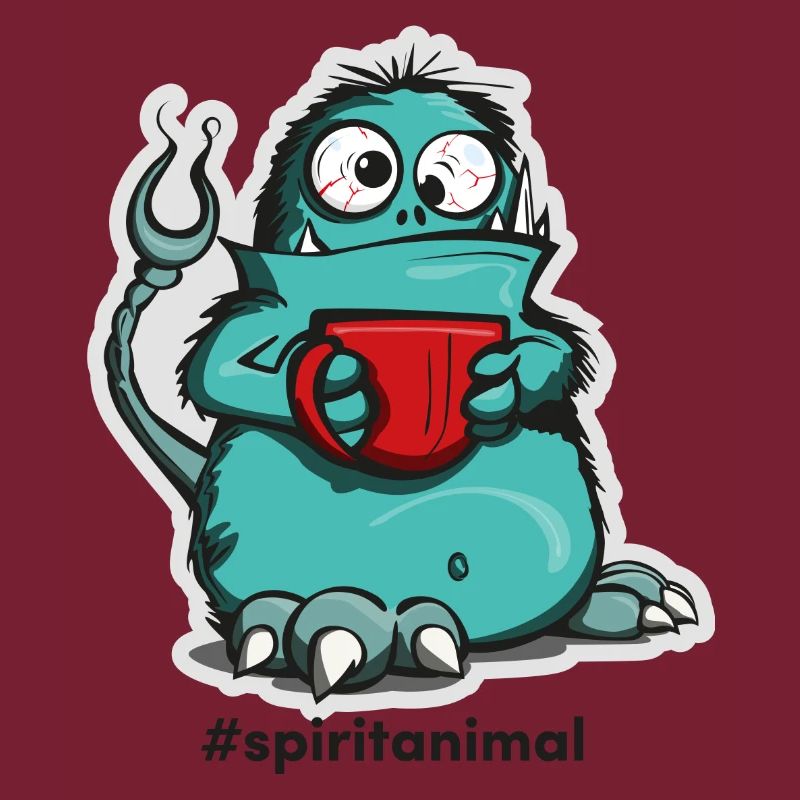 Kaffee-Monster im Comic-Stil
