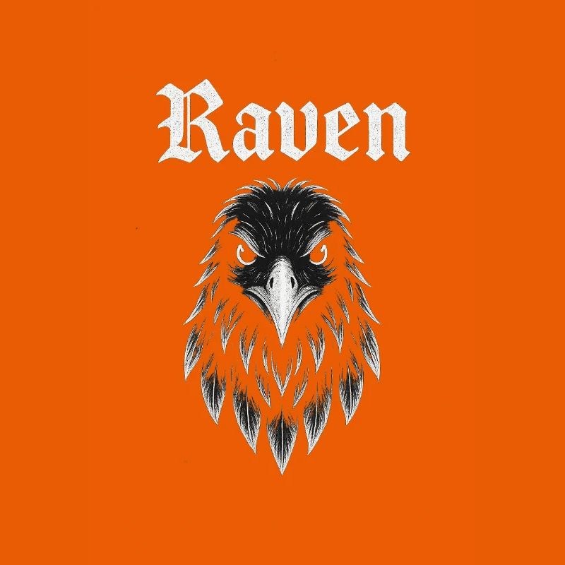 Raven Gothic Kopf Illustration Geschenkidee