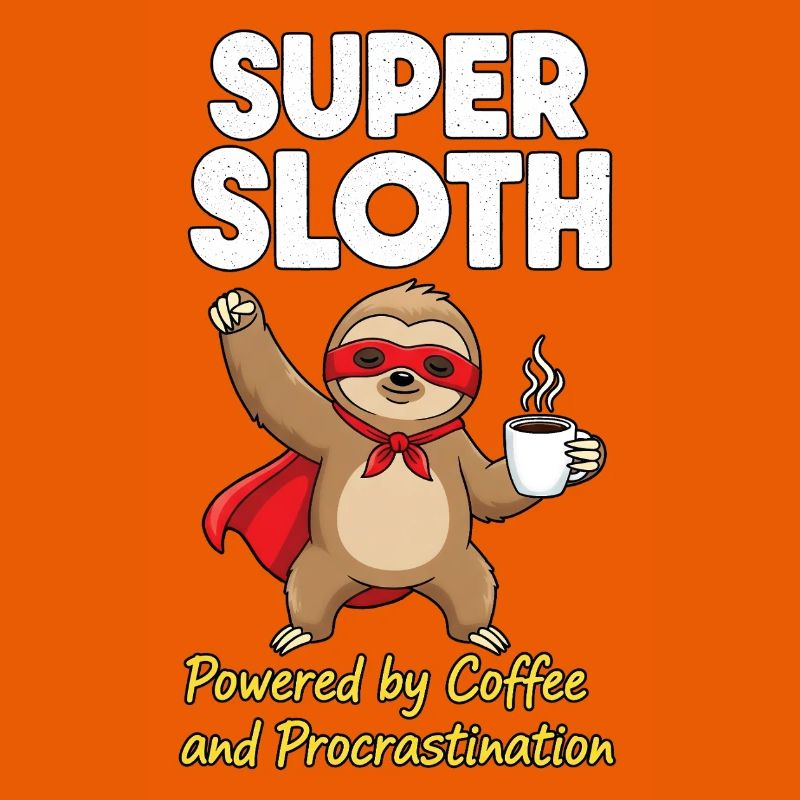 Super Sloth Held Coffee Cape