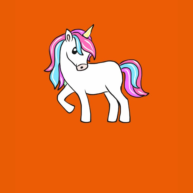 Licorne pastel à queue colorée