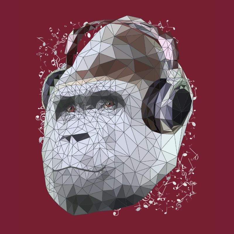 Gorille avec casque Low Poly Pop Art