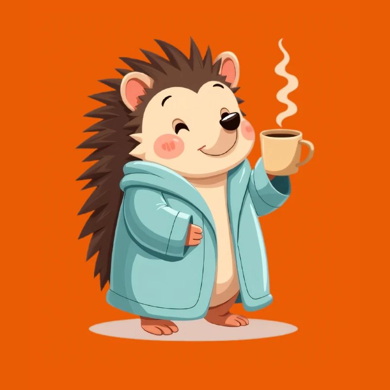 Hedgehog Mit Kaffee Pullover Design