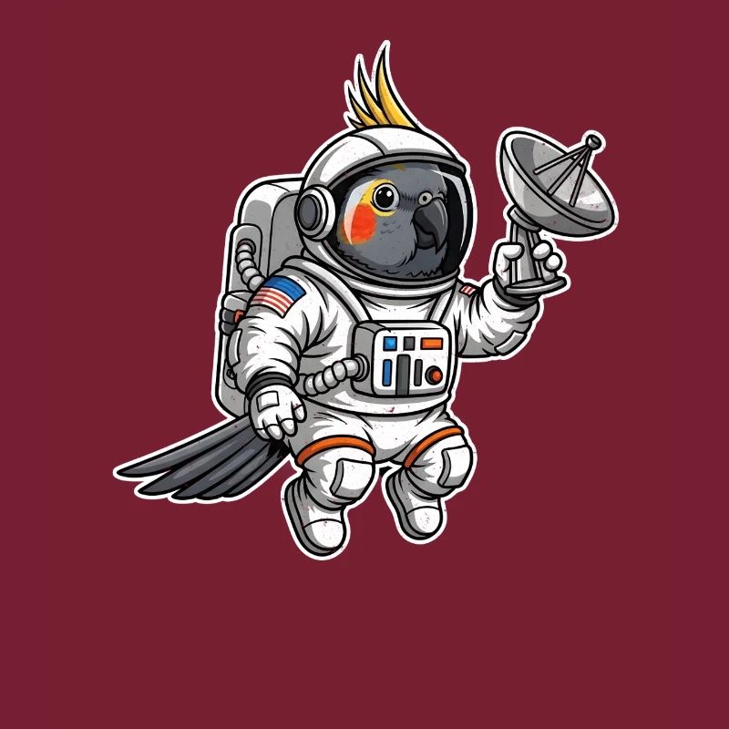 oiseau de l’espace astronaute calopsitte