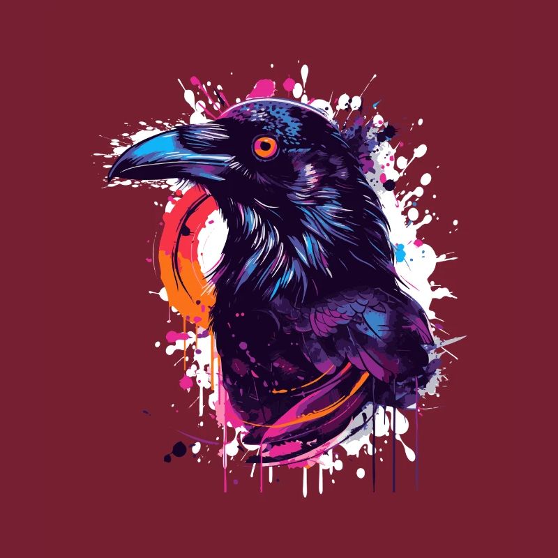 Explosion de couleur Corbeau Éclaboussure de néon