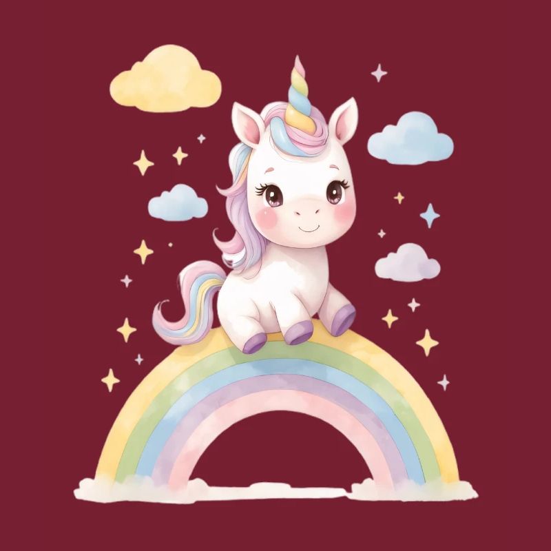 Unicorn on rainbow magic