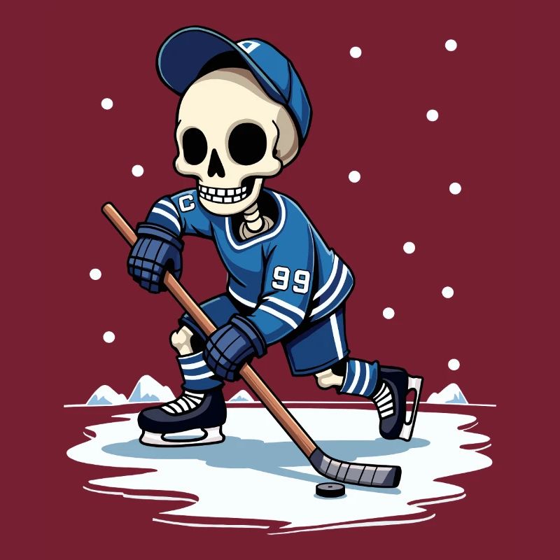 Skelett Eishockeyspieler Nummer 99 Wintersport