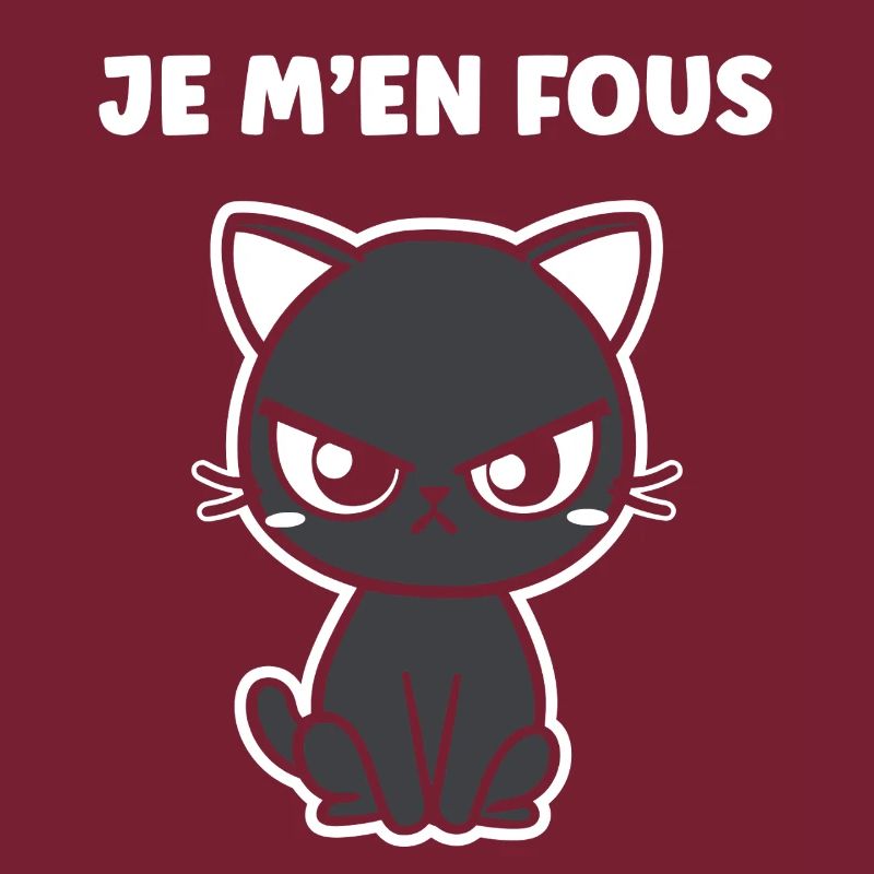 Grummelige schwarze Katze