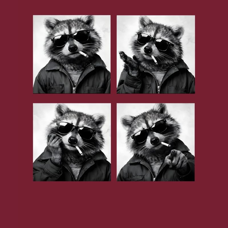 Waschbär Noir Vierfach: Sonnenbrille Zigarette