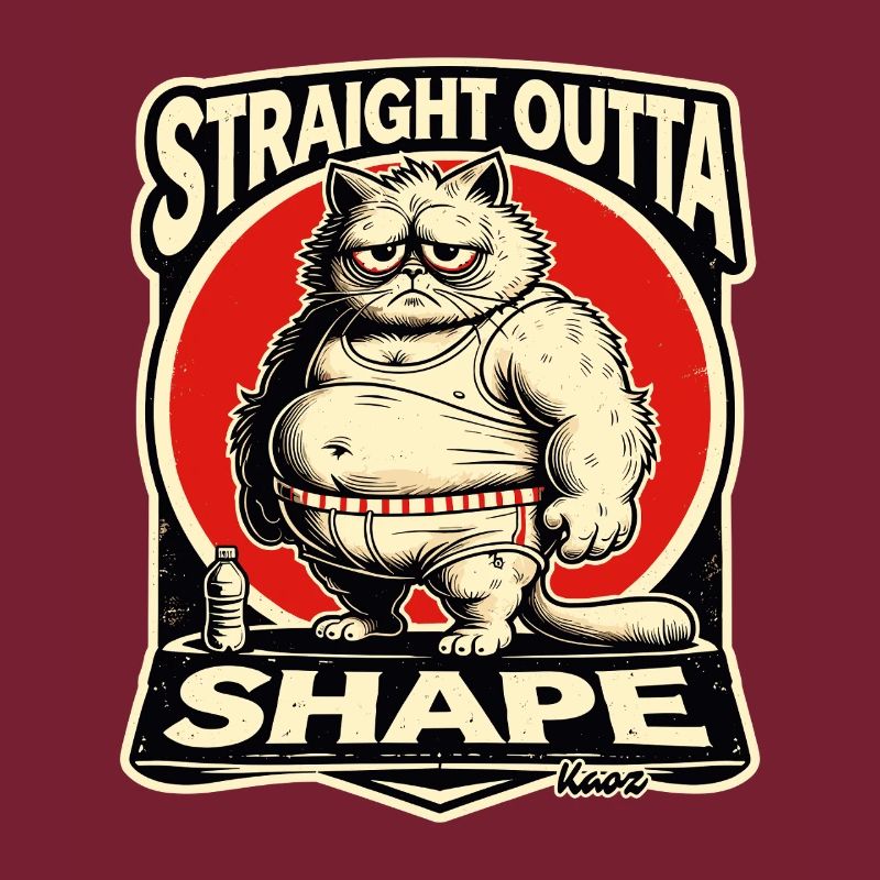 Hors de forme sans forme - gros chat