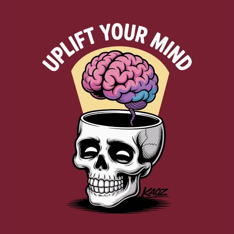 Skull and Floating Brain, uplift your mind