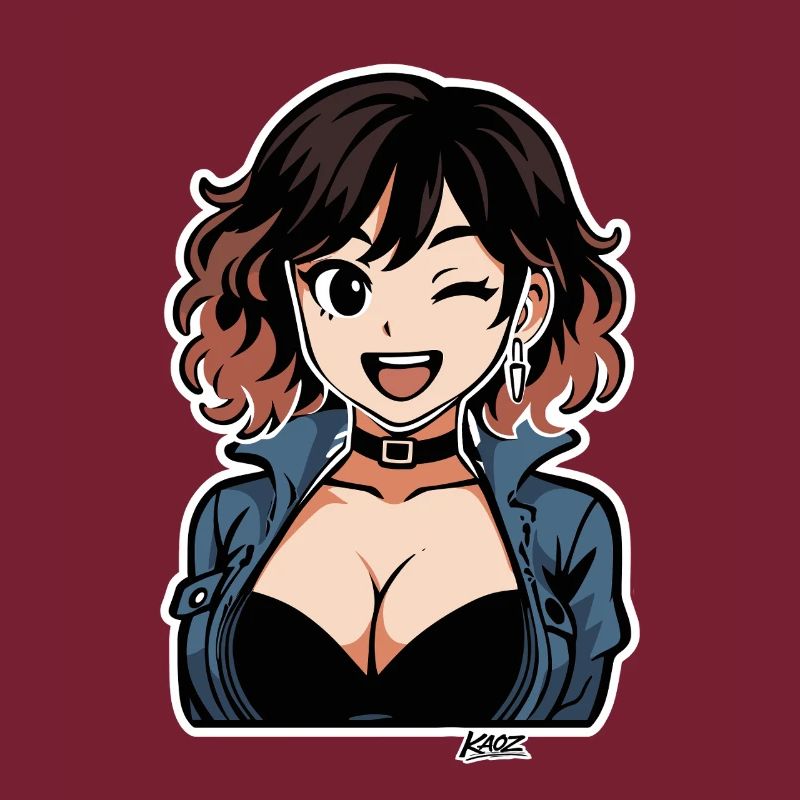Diva en denim anime audacieuse