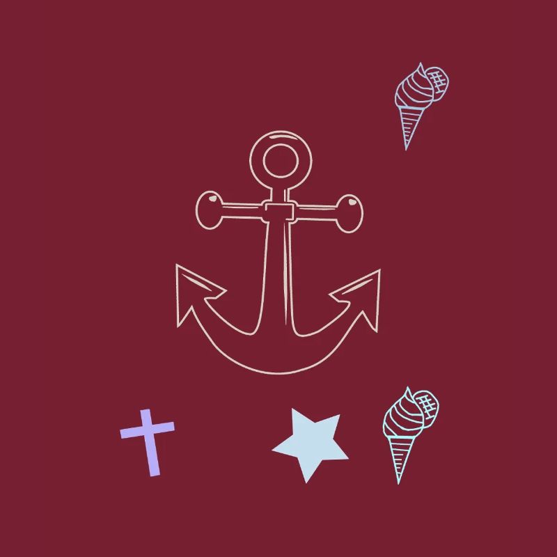Maritim Anker Kreuz Eiscrem