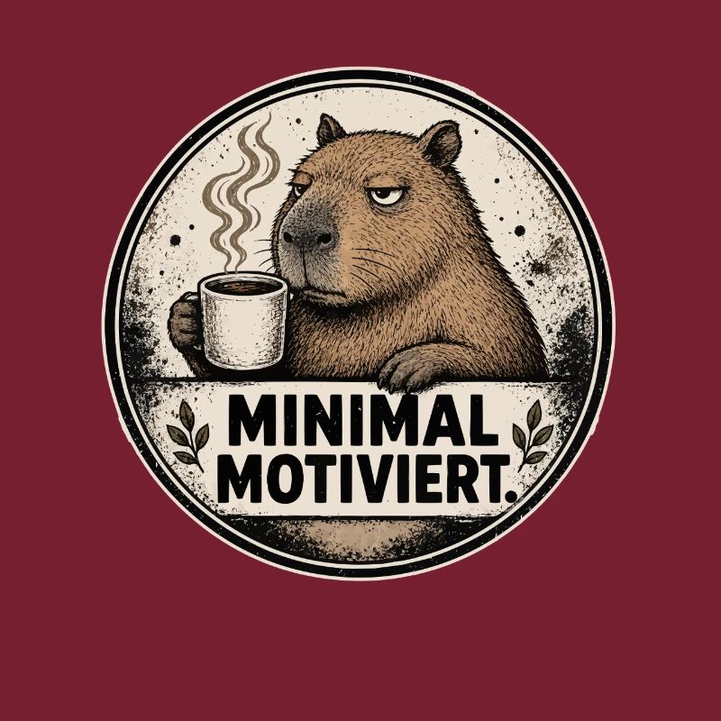 Minimal Motiviert Biber mit Kaffee