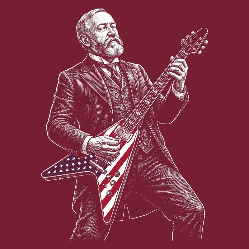 Benjamin Harrison Guitar Hero avec drapeau